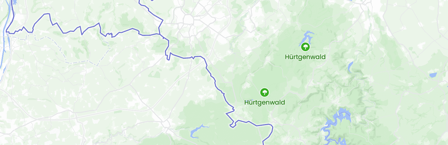Karte von Aachen mit dem Bezirk Kornelimünster / Walheim