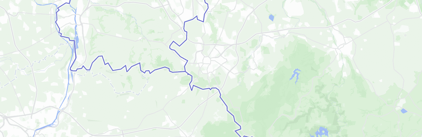 Karte von Aachen mit seinen Bezirken