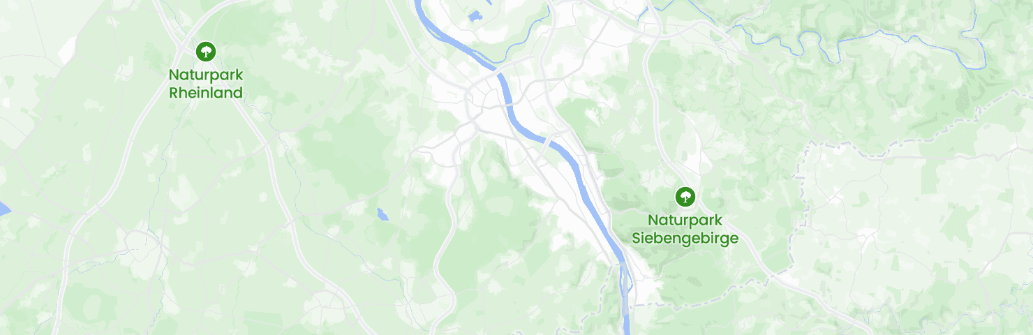 Karte von Bonn mit seinen Bezirken