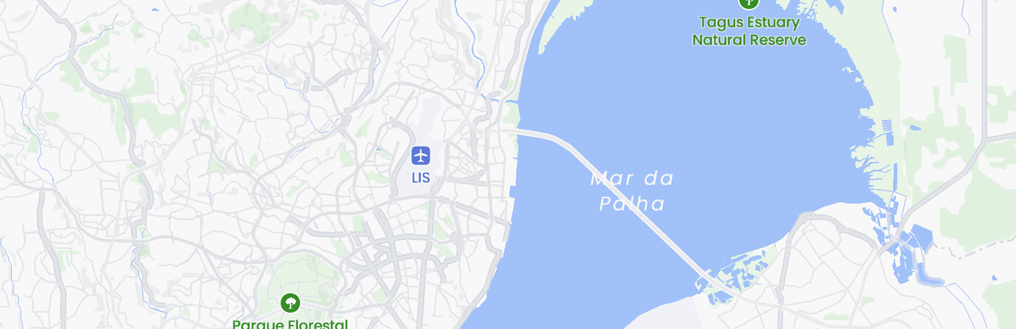 Karte von Lissabon mit dem Bezirk Parque das Nações