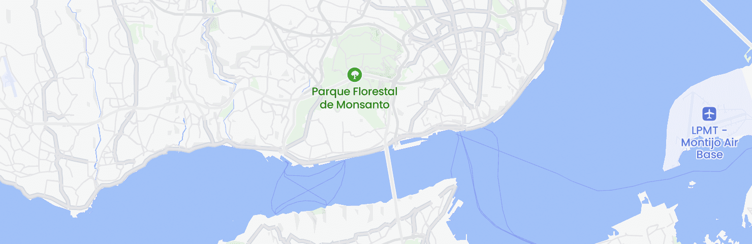 Karte von Lissabon mit dem Bezirk Alcântara