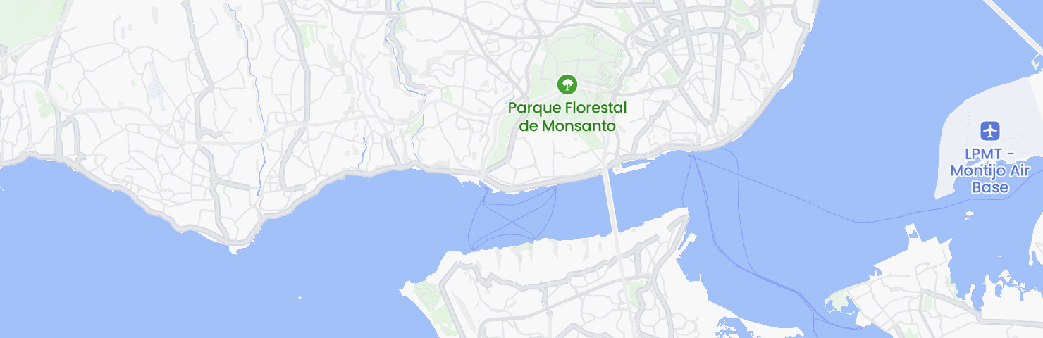 Karte von Lissabon mit dem Bezirk Belém