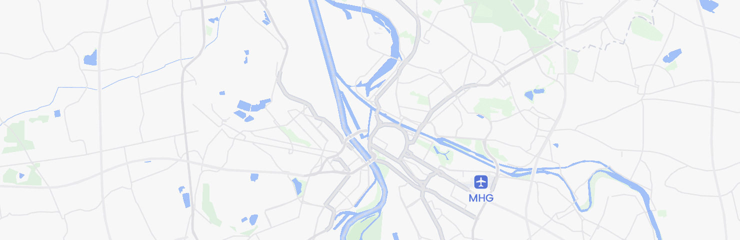Karte von Mannheim mit dem Bezirk Innenstadt/Jungbusch