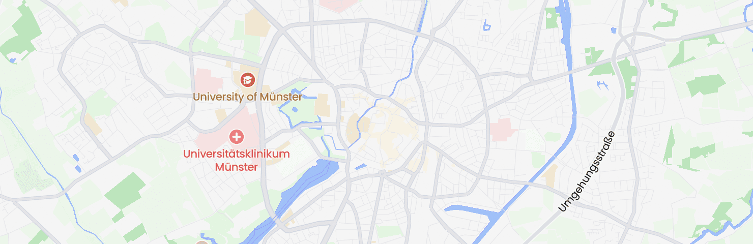 Karte von Münster mit dem Bezirk Altstadt