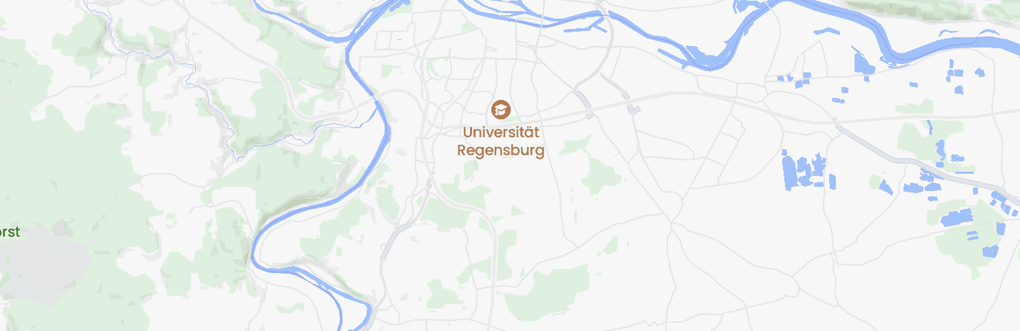 Karte von Regensburg mit dem Bezirk Oberisling-Graß