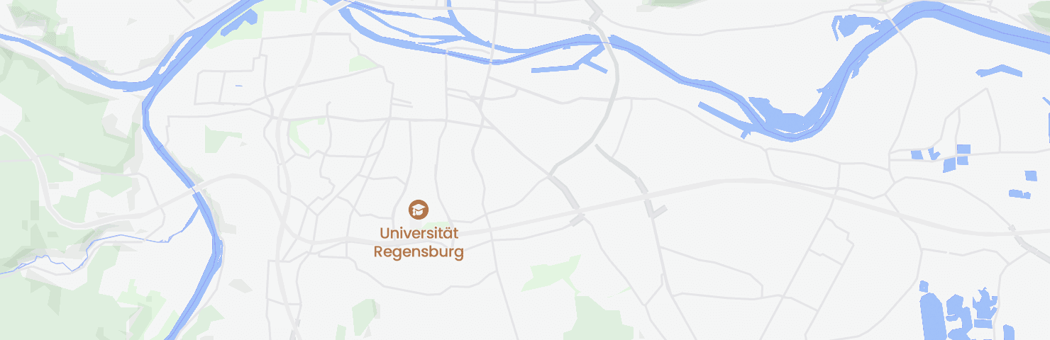 Karte von Regensburg mit dem Bezirk Kasernenviertel