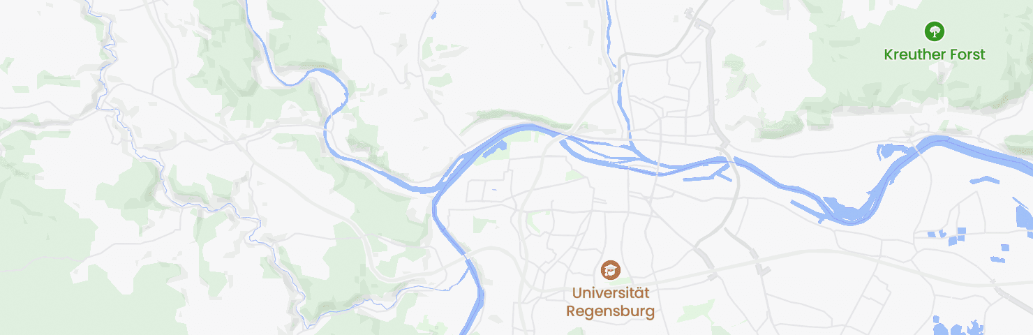 Karte von Regensburg mit dem Bezirk Westenviertel