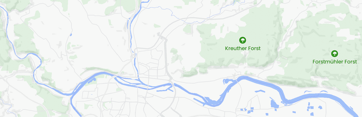 Karte von Regensburg mit dem Bezirk Brandlberg-Keilberg